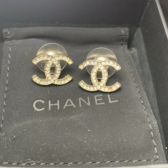 CHANEL Jewelry - Large Chanel Rhinestone Earrings
